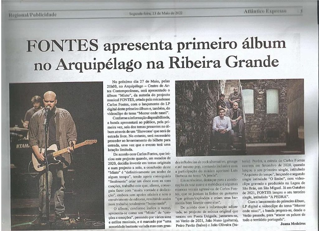 Fontes Music - jornal atlantico expresso 23 05 2022